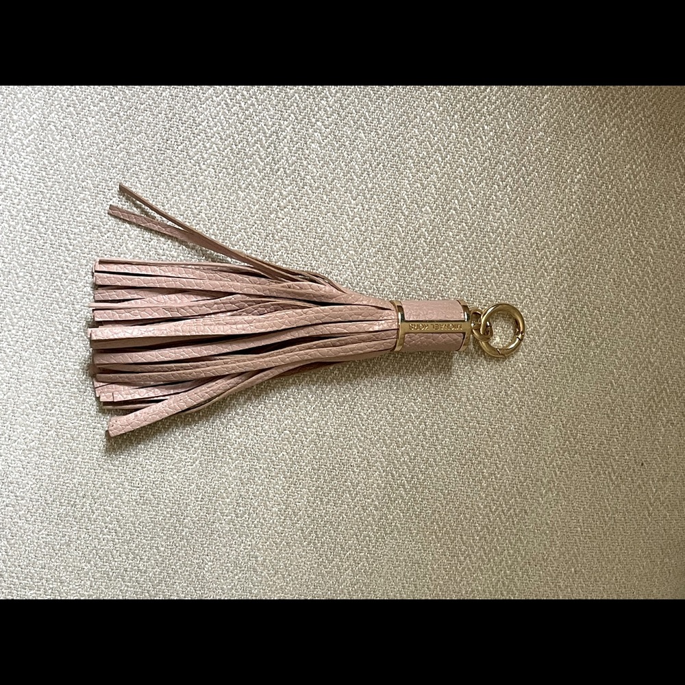 Michael Kors Light Pink Leather Tassel Hang Tag Charm